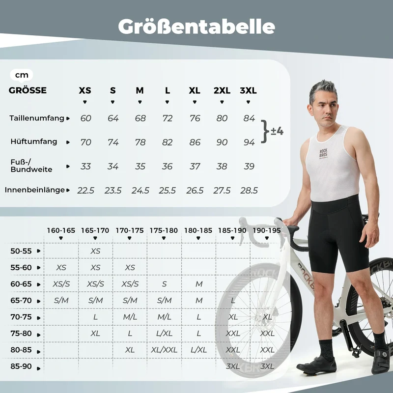 ROAD TO SKY Herren Gepolsterte Radlerhose Herren Sommer