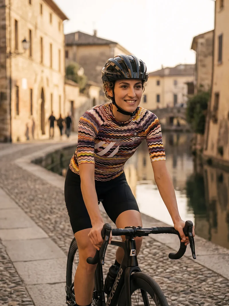 Women's Cycling Jersey Retro Signal