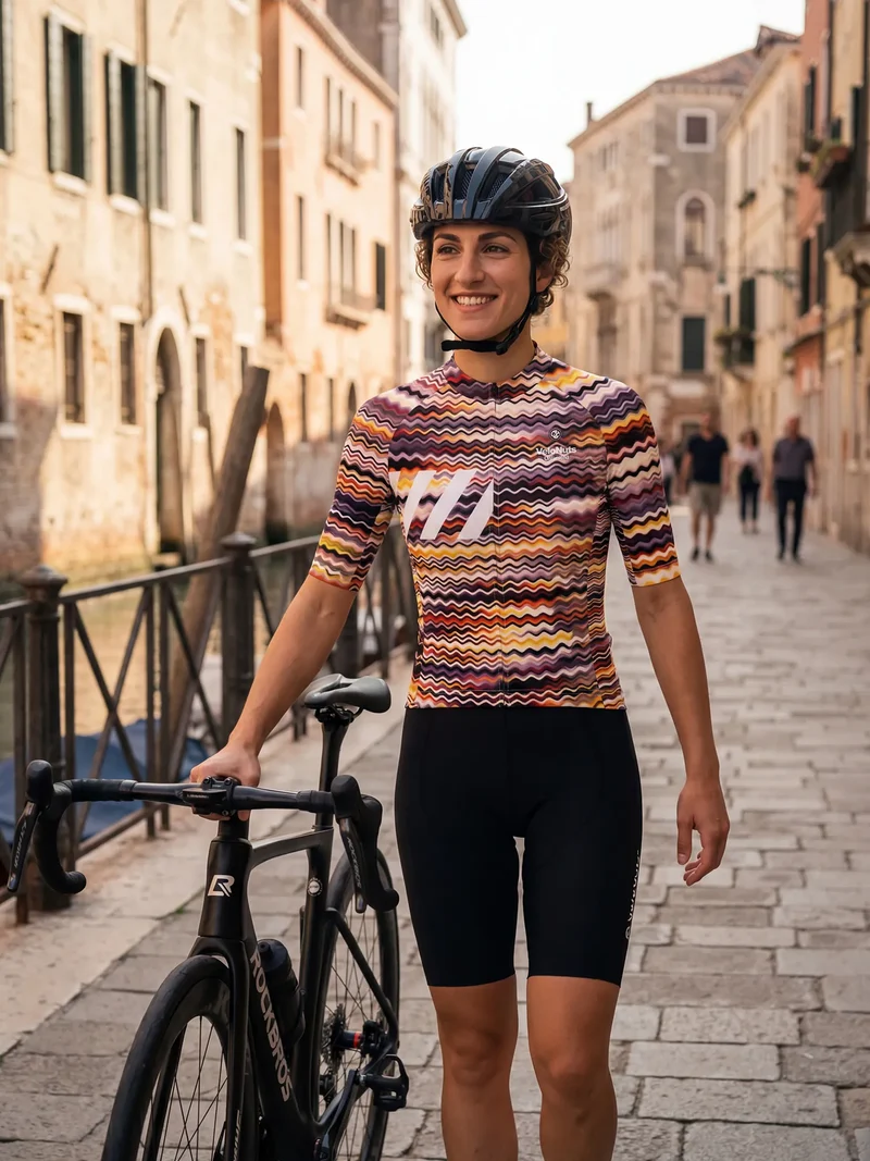 Women's Cycling Jersey Retro Signal