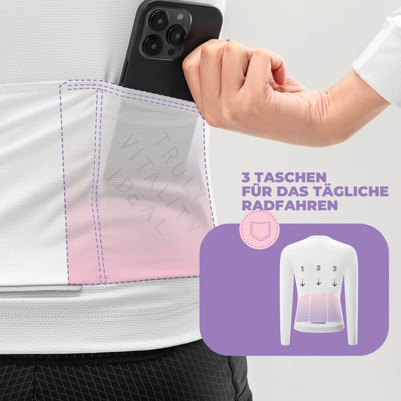 MTB 및 Rennrad를 위한 ROCKBROS TVI Damen Langarm-Radtrikot Fahrradbekleidung