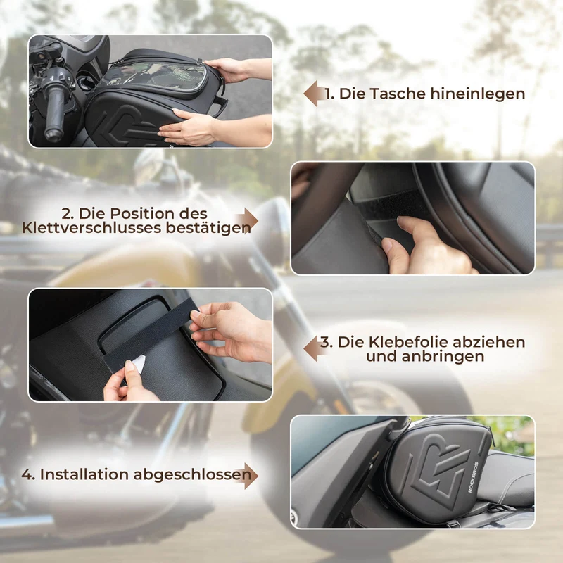 ROCKBROS Motorradtasche Tankrucksack mit Handyhalter Hecktasche 14L