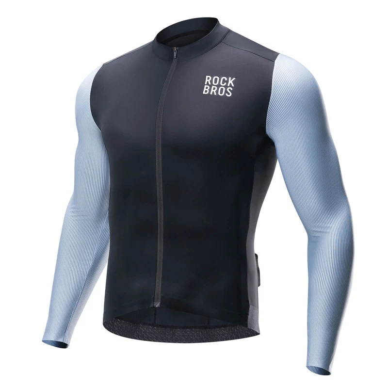 ROCKBROS Herren Langarm-Radtrikot Atmungsaktive Fahrrad Jersey Schnell Trocknend