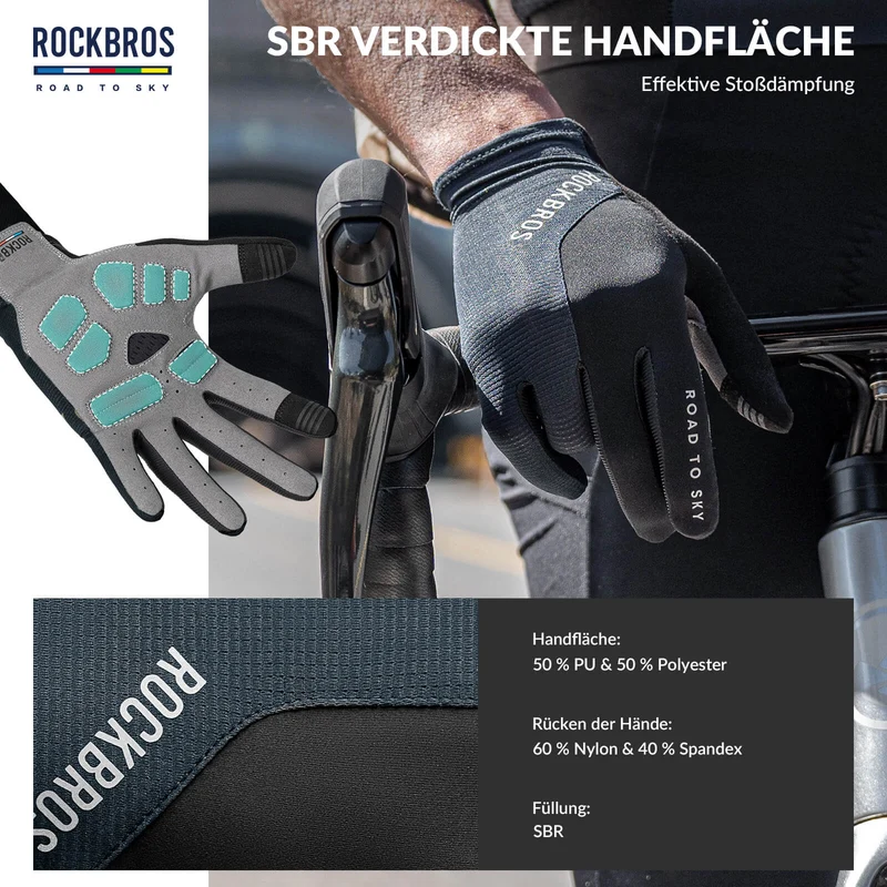 ROAD TO SKY Fahrradhandschuhe mit 터치스크린 Atmungsaktiv Herren/Damen