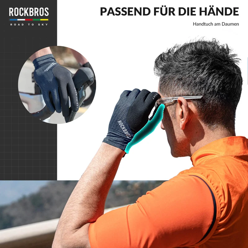 ROAD TO SKY Fahrradhandschuhe mit 터치스크린 Atmungsaktiv Herren/Damen