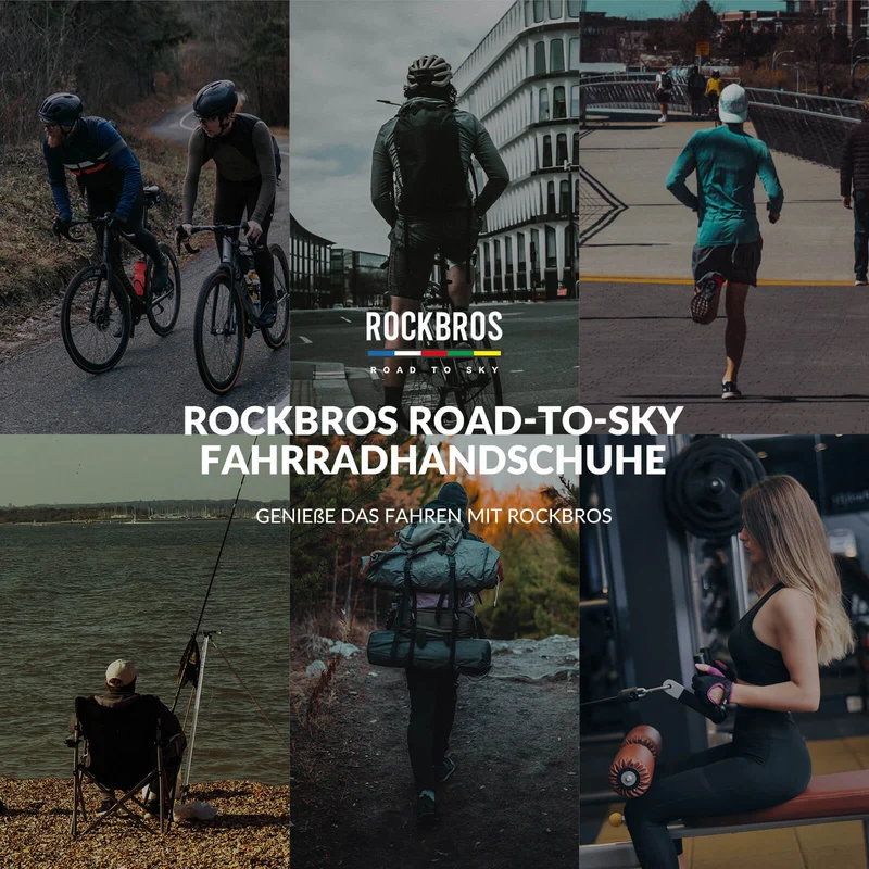 ROAD TO SKY Fahrradhandschuhe mit 터치스크린 Atmungsaktiv Herren/Damen