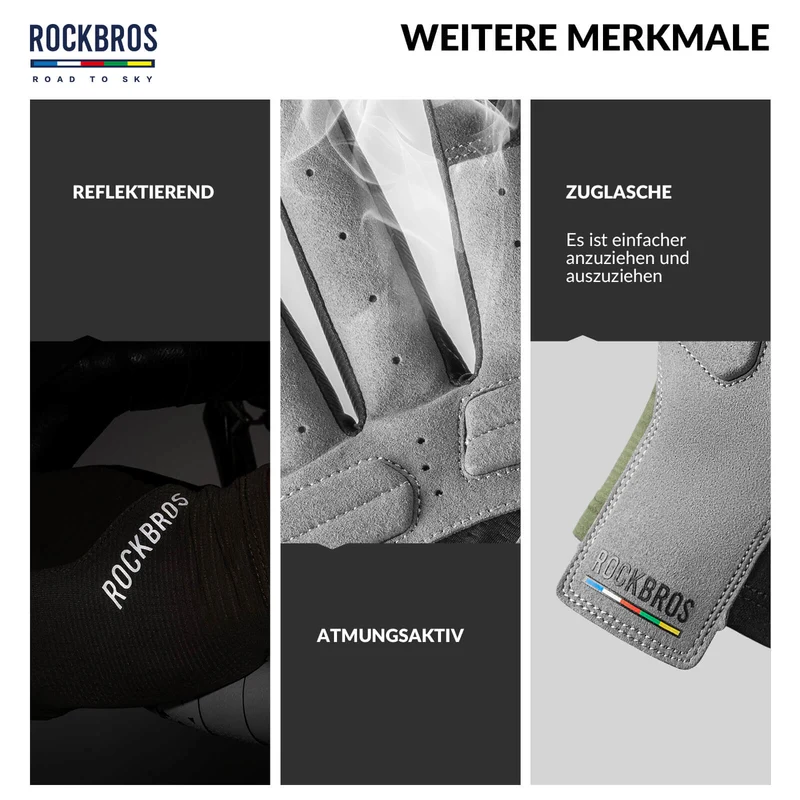 ROAD TO SKY Fahrradhandschuhe mit 터치스크린 Atmungsaktiv Herren/Damen