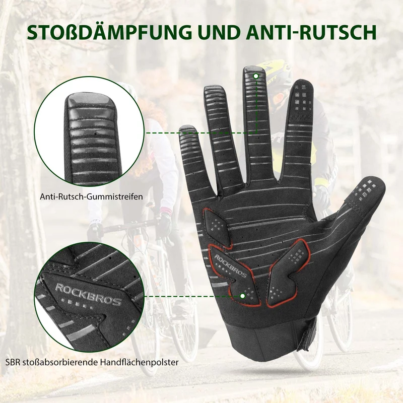 ROCKBROS Fahrrad Handschuhe Touchscreen-Design fir Outdoor Aktivitéiten Unisex