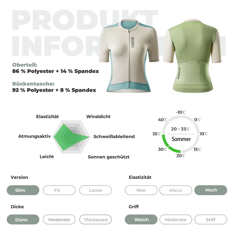 Fahrradtrikot Damen Sommer Kurzarm Atmungsaktiv Radtrikot