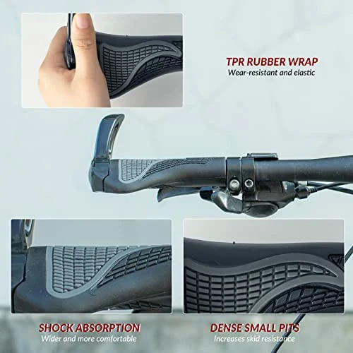 Fahrrad Griffe Lenkergriffe Ergonomisch Fahrradlenkergriffe 1 Paar Rutschfester für 22,2 mm MTB Griffe