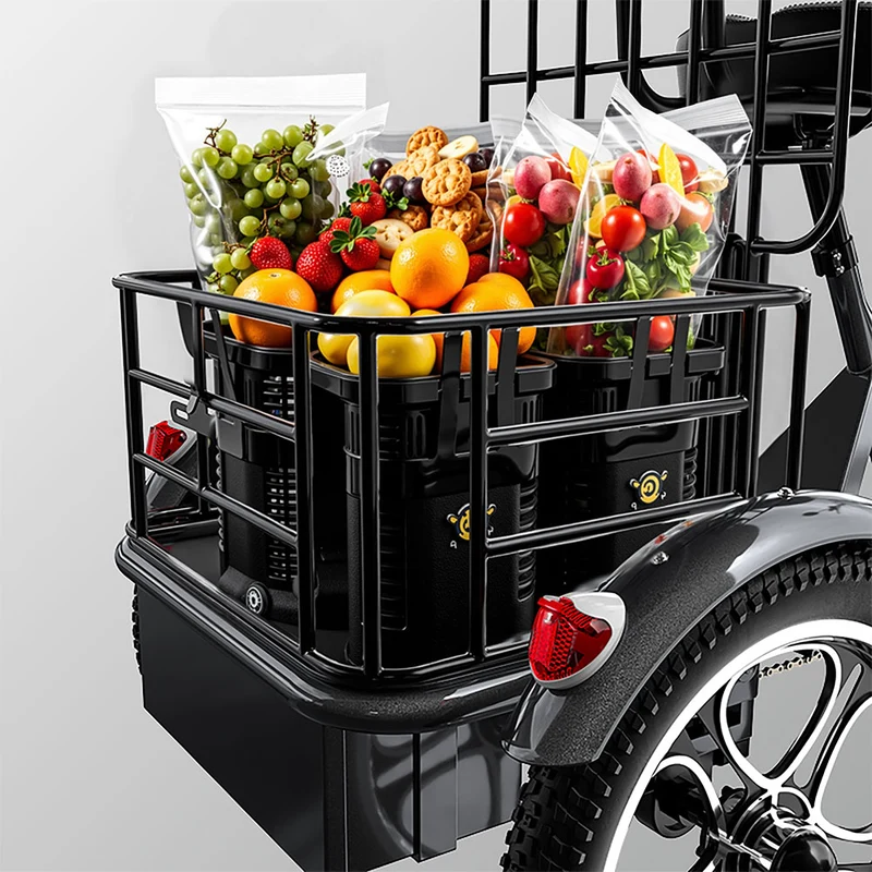 CYSUM T1 Pro Electric Tricycle Bike 48V 250W Three-Wheeled Electric Bike, 16" Cargo Tricycle E-Bike with 22Ah Battery Pedal-Assist Electric bicycle