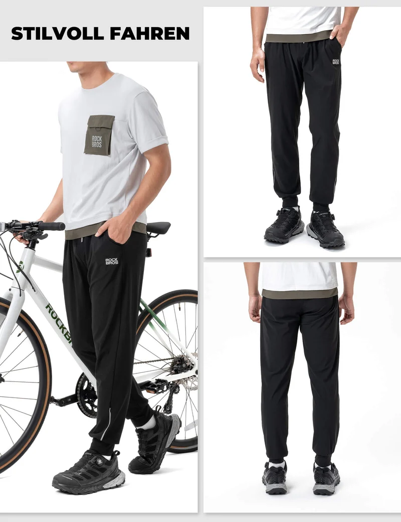 ROCKBROS Herren Fahrradhose Elastische Passform Sicherheitsstreifen