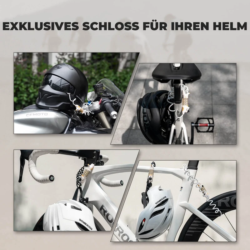 ROCKBROS Multifunktional Fahrradschloss Kinder Zahlenschloss Helmschloss