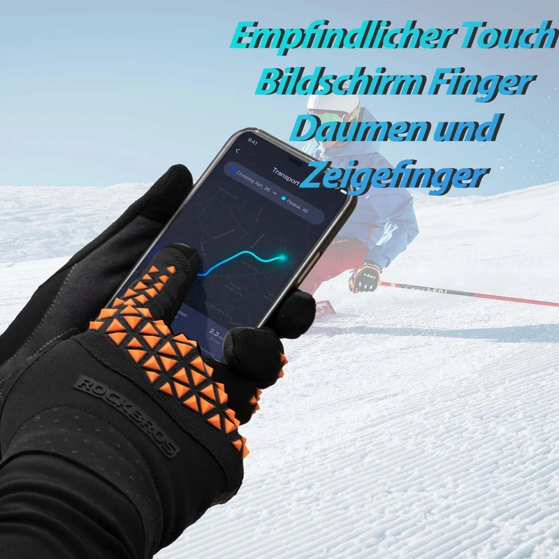 ROCKBROS Fahrradhandschuhe Winter Herren rutschfest Touchscreen