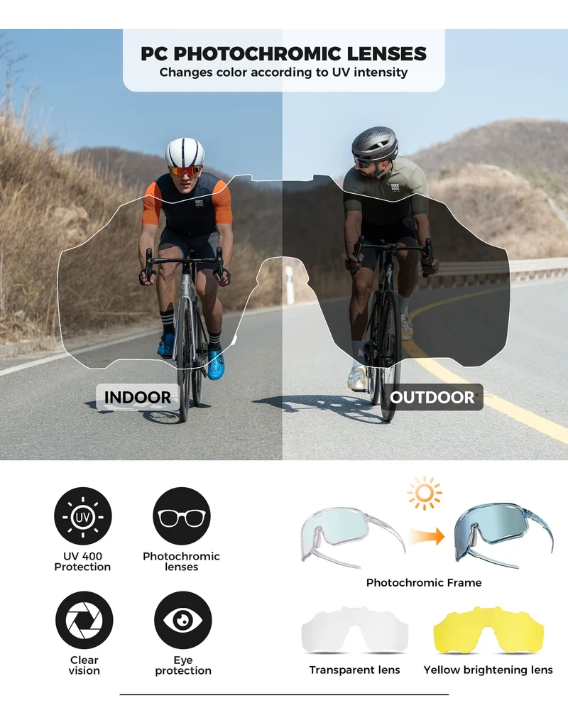 SP351 Photochromic Windproof Cycling Sunglasses