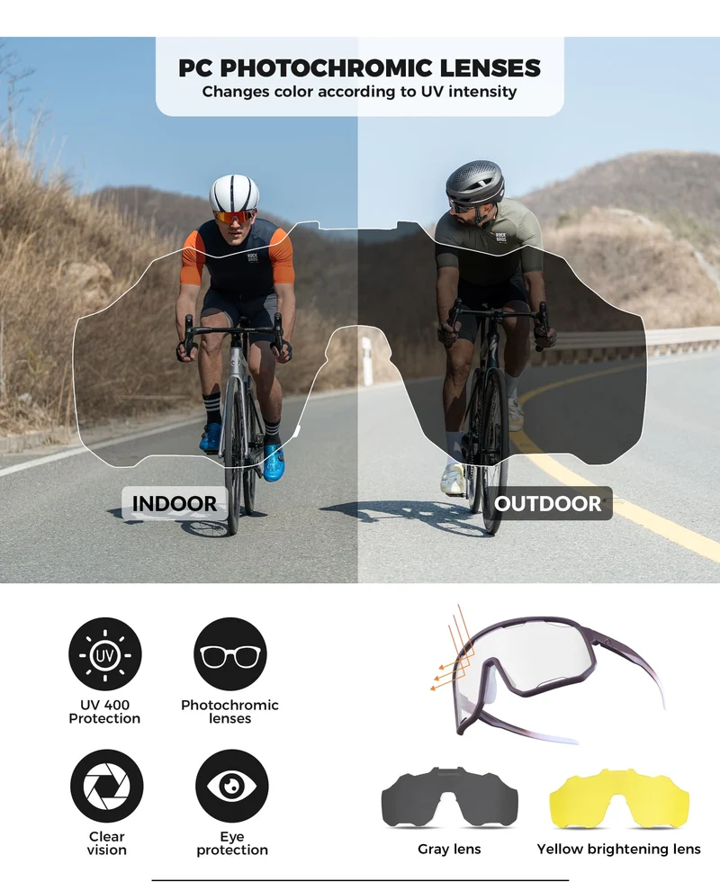 SP351 Photochromic Windproof Cycling Sunglasses