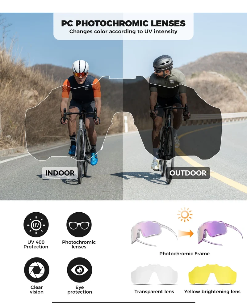 SP351 Photochromic Windproof Cycling Sunglasses