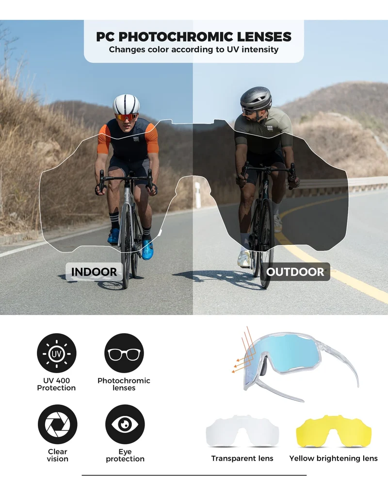 SP351 Photochromic Windproof Cycling Sunglasses