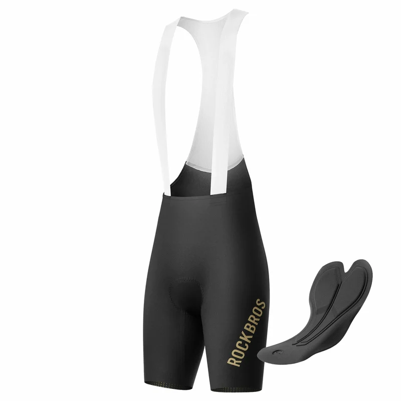 Trägerhose Fahrradhose mit Sitzpolster Herren, Nahtlos Atmungsaktive