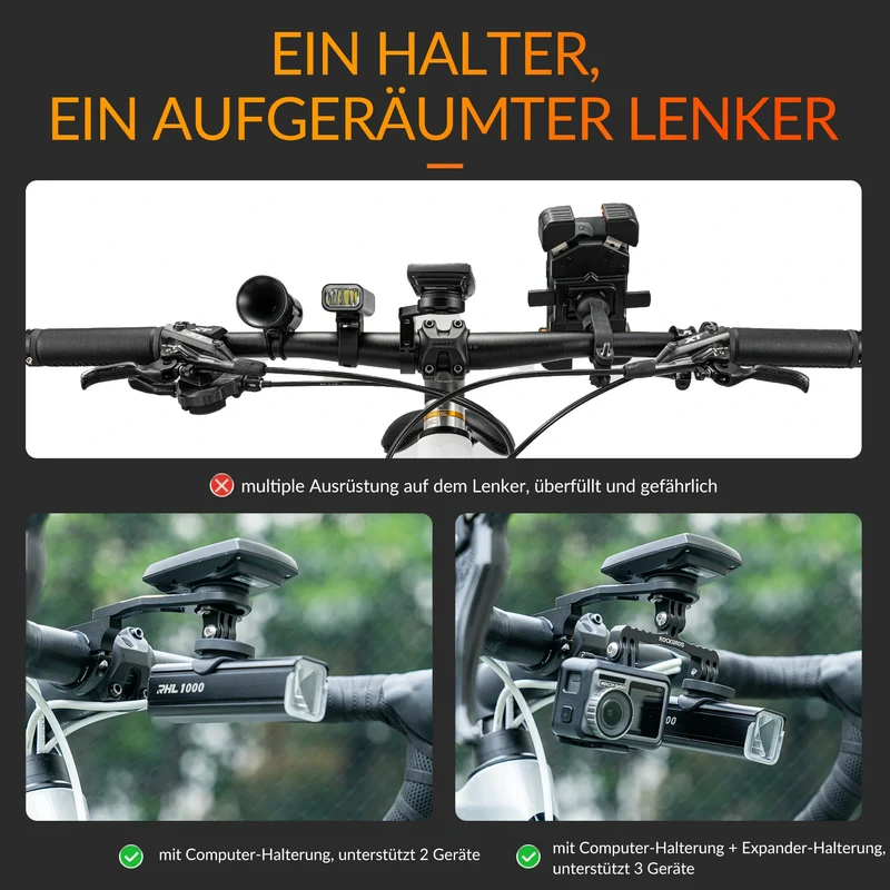 Fahrradcomputer Halterung für 31,8 mm Lenker, Garmin und Bryton