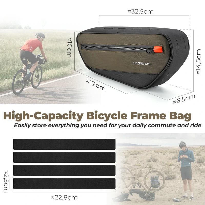 Fahrrad Rahmentasche Dreiecktasche 1,7L, Fahrrad Oberrohrtasche Reflektierend