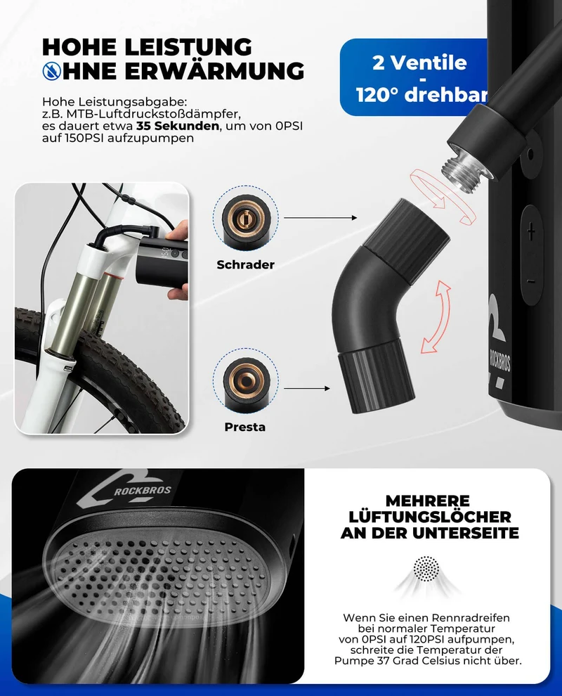 Mini Elektresch Akku Luftpumpe LED-Anzeige
