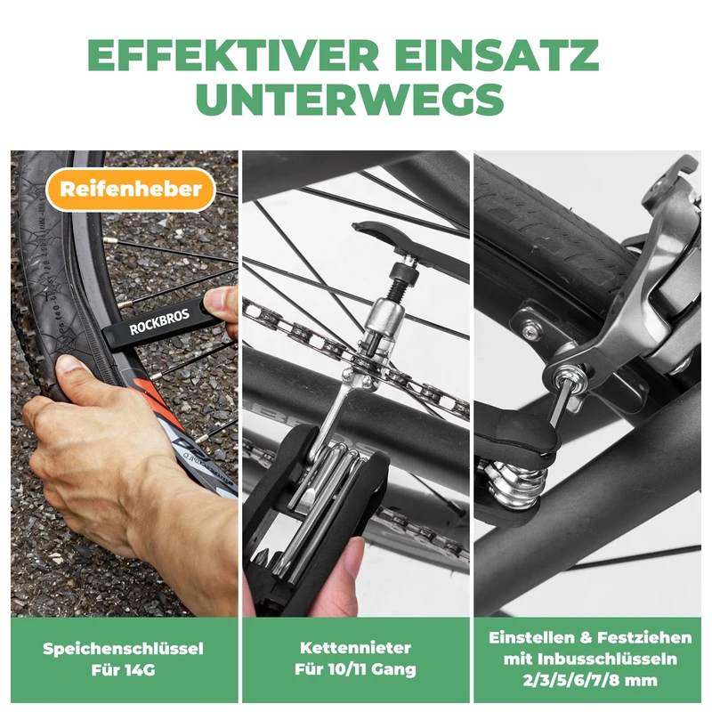 Fahrrad Multifunktionswerkzeug Flickzeug Multitools Set 12 in 1