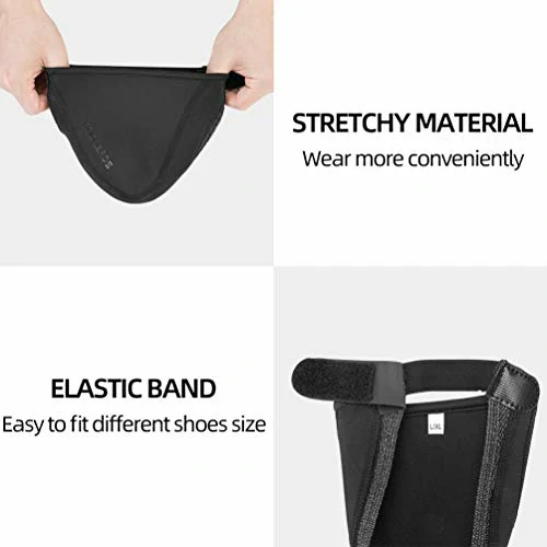 Halb Überschuhe Fahrrad Shoecover Wasserabweisend Winddicht Überzieher Schwarz (für 39-45)