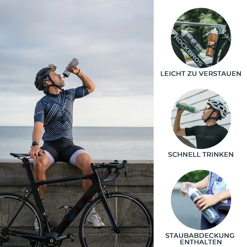 Fahrrad Trinkflasche 670ML Drückbare