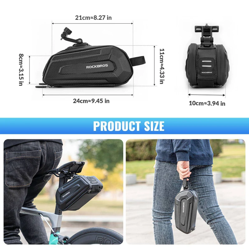 ROCKBROS 3D 하드 쉘 Fahrrad Satteltasche mit Schnellverschluss 1,8L