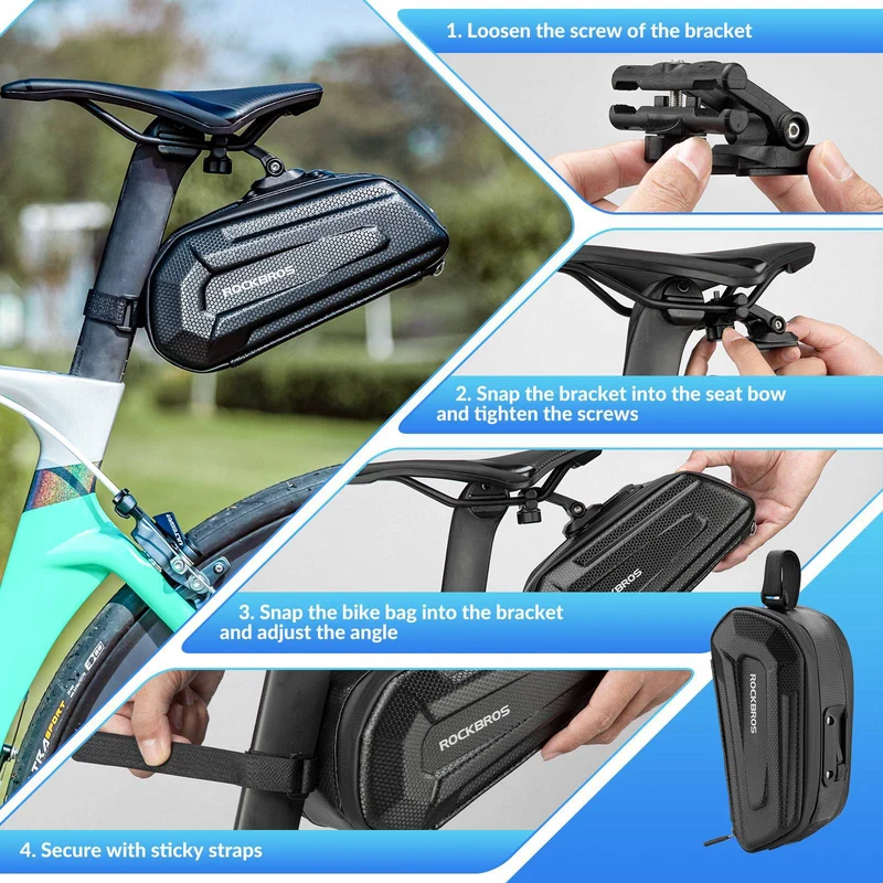 ROCKBROS 3D 하드 쉘 Fahrrad Satteltasche mit Schnellverschluss 1,8L