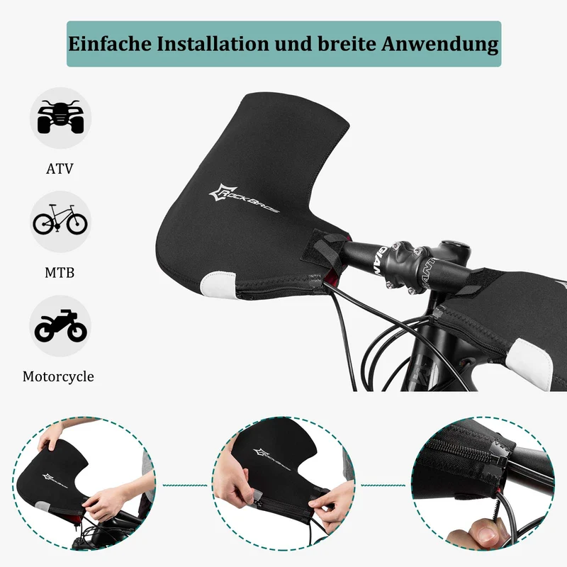 ROCKBROS 겨울 Lenkerstulpen Winddicht Handschuhe Schwarz