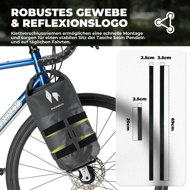 100% Wasserdichtes Gepäckträgertasche Gepäckträger für Vordergabel 7L AS-156 RideMate