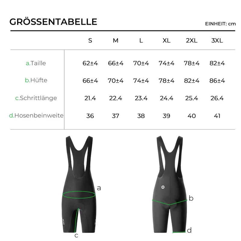Radhose Herren Kurz Gepolstert mit TräGer, Fahrradhose Kurz Mit Reflektoren Sommer