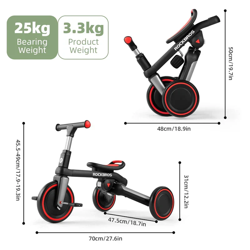 Kids 3-in-1 Tricycle with Adjustable Seat
