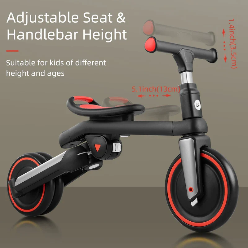 Kids 3-in-1 Tricycle with Adjustable Seat