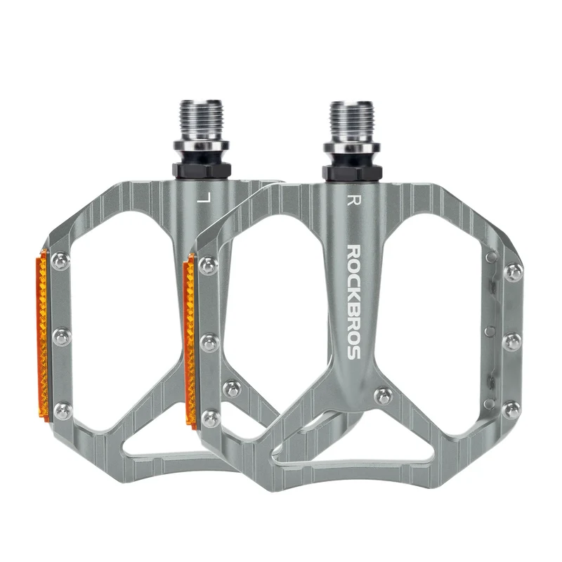 Fahrradpedale rutschfest– Aluminium Plattformpedale mit Reflektoren, abgedichtetem Kugellager, Anti-Rutsch-Pins, 9/16" Achse
