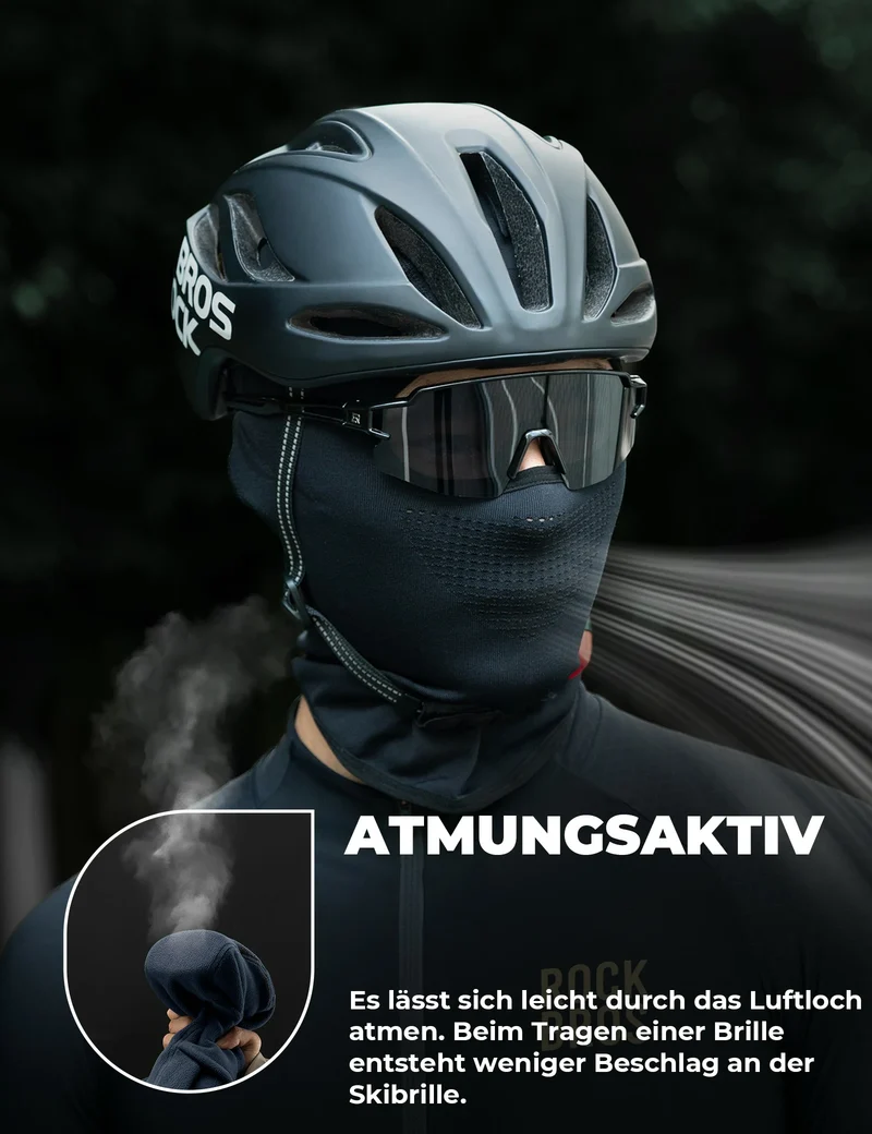 Sturmhaube Balaclava, Atmungsaktive Skimaske Schwarz-Grau