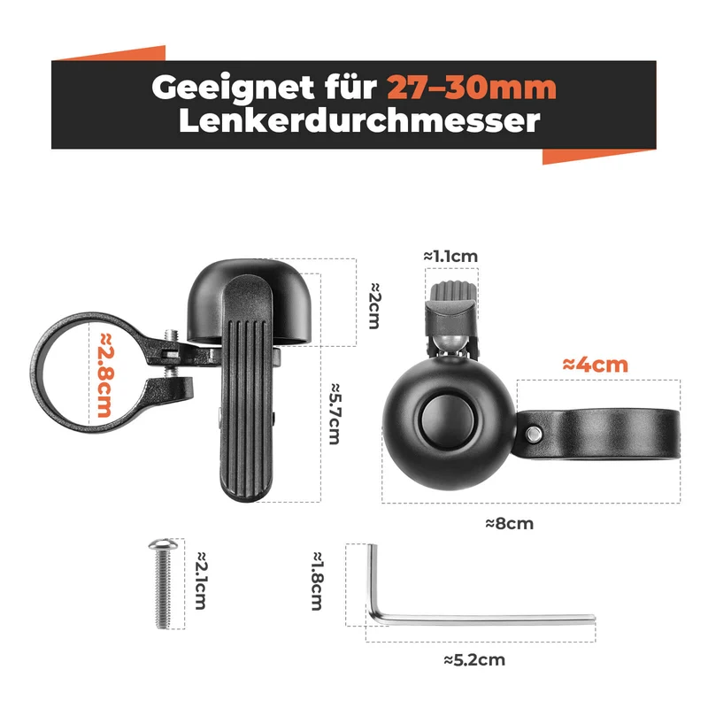 Rennrad Fahrradklingel für gebogene Lenker 27-30mm