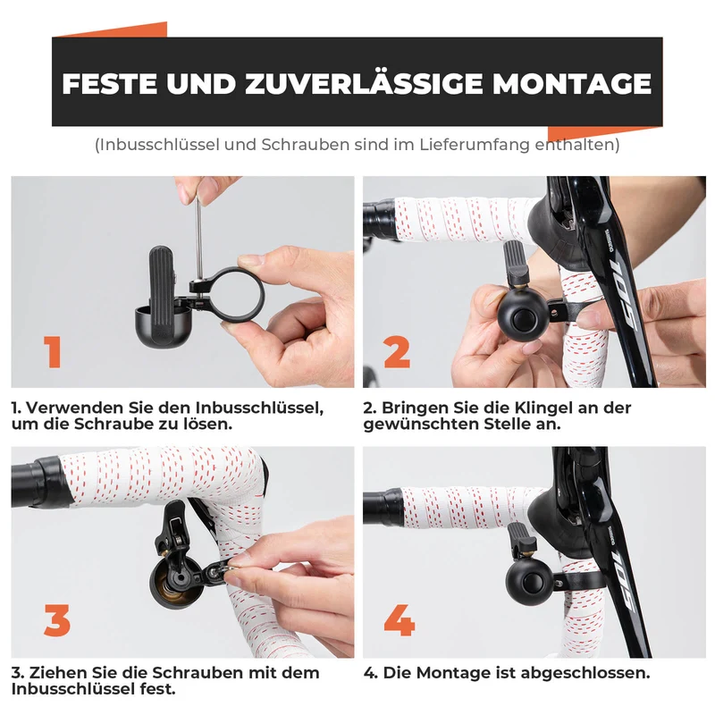 Rennrad Fahrradklingel für gebogene Lenker 27-30mm