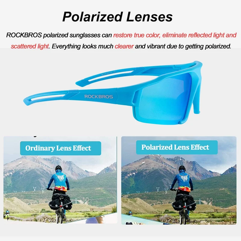 ROCKBROS polarisierte Sonnenbrille mit UV400 Schutz Hellblau 유니섹스