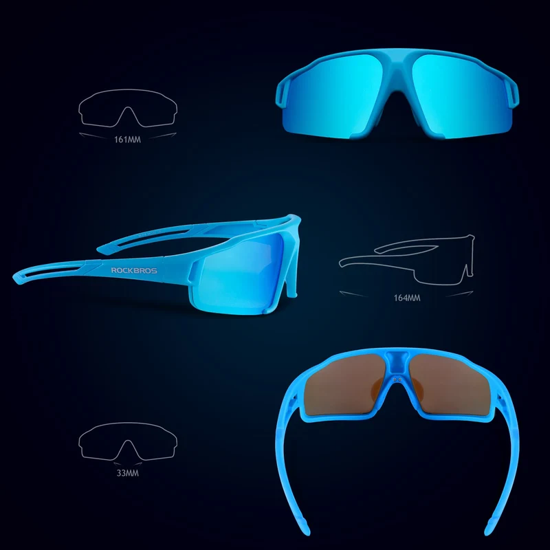 ROCKBROS polarisierte Sonnenbrille mit UV400 Schutz Hellblau 유니섹스