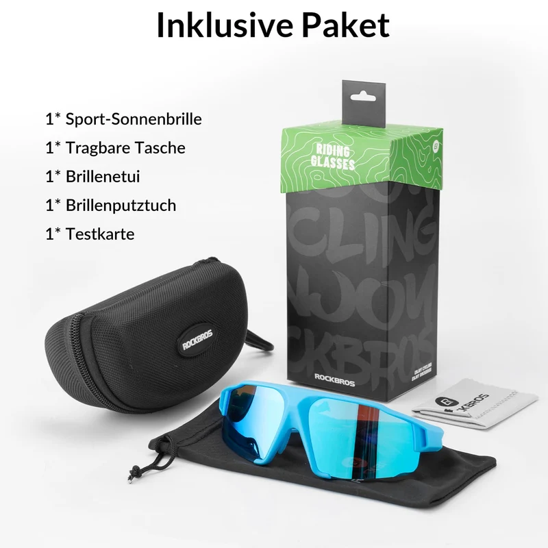ROCKBROS polarisierte Sonnenbrille mit UV400 Schutz Hellblau 유니섹스