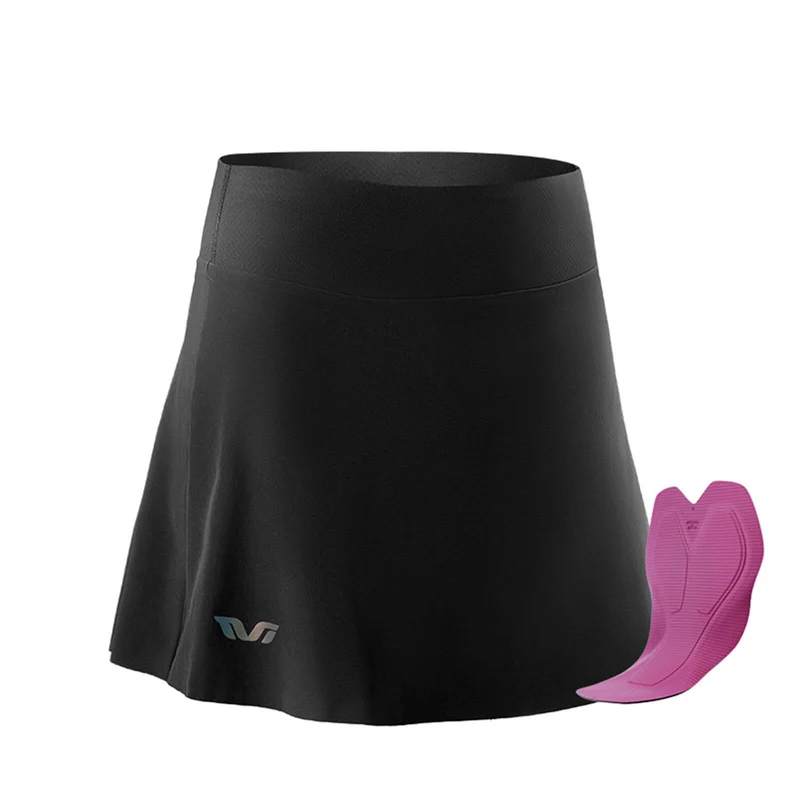 TVI Damen 2 an 1 Fahrradrock Kurze Gepolstert Radlerhose mit Tasche
