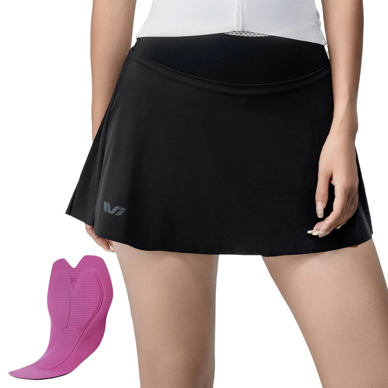 TVI Damen 2 an 1 Fahrradrock Kurze Gepolstert Radlerhose mit Tasche