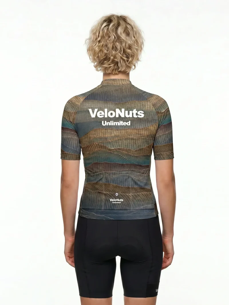 Women's Cycling Jersey Terrain Blocks