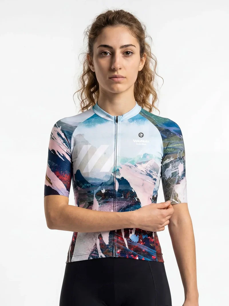 Women's Cycling Jersey Terrain Blocks