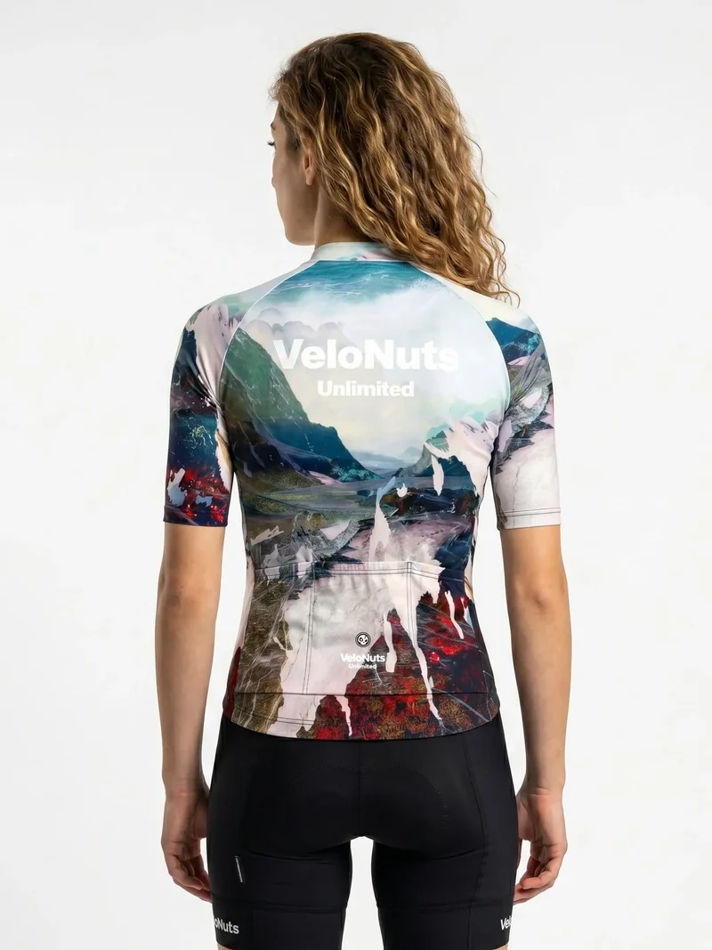 Women's Cycling Jersey Terrain Blocks