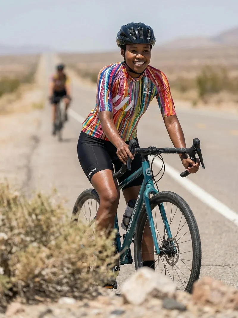 Women's Cycling Jersey Terrain Blocks