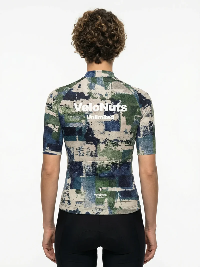 Women's Cycling Jersey Terrain Blocks