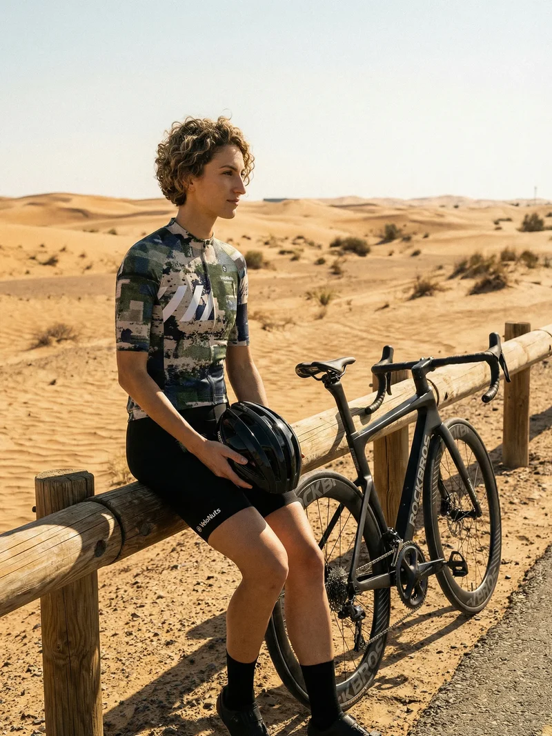 Women's Cycling Jersey Terrain Blocks